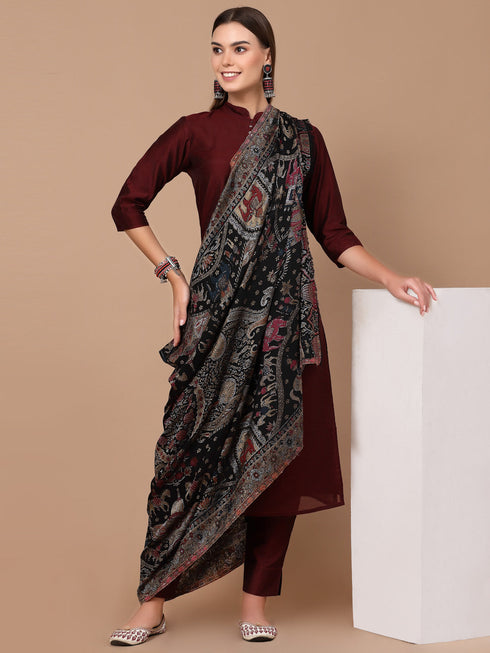 Women's Zari Kani Wool Shawl